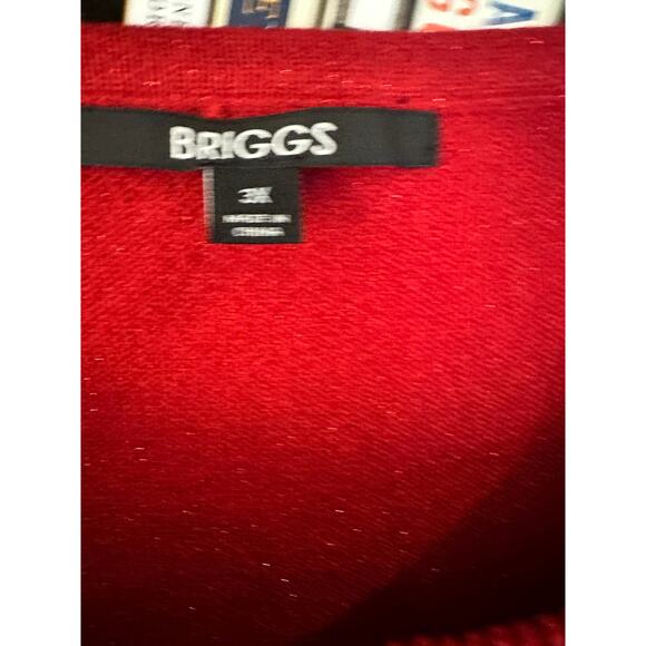 Briggs Plus Size 3X Red Sweater – Holiday Ready Knit Top - Picture 5 of 7